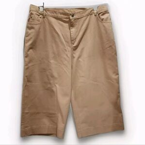 Roaman's Wide Leg Capris Pants Tan Denim Size 22W